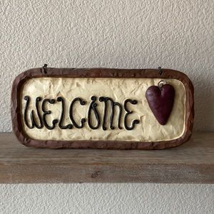 Rustic Holiday "Welcome" Sign, 10" x 4.5"